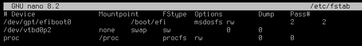 Fstab file GNOME settings